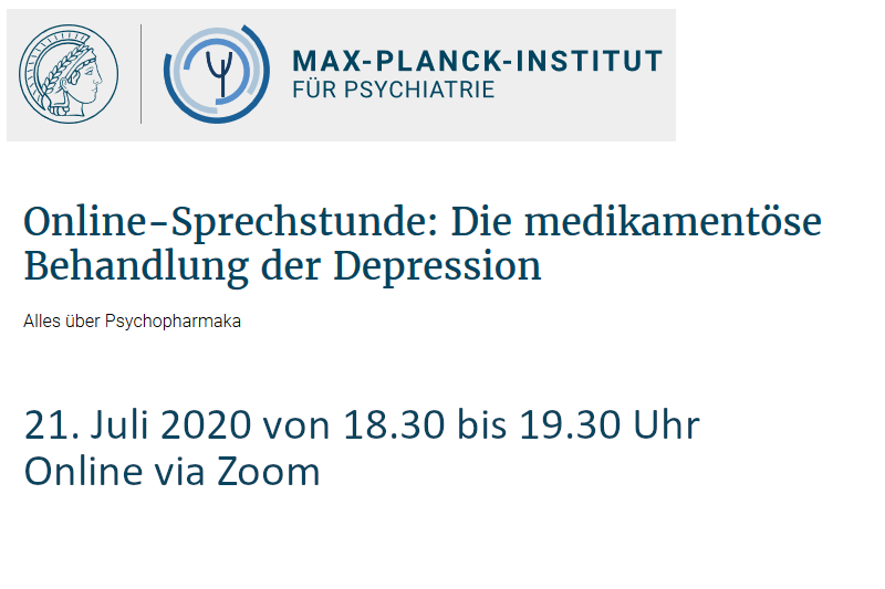 MPI Gesundheitsforum ONLINE am 21.07.2020: Die medikamentöse Behandlung der Depression