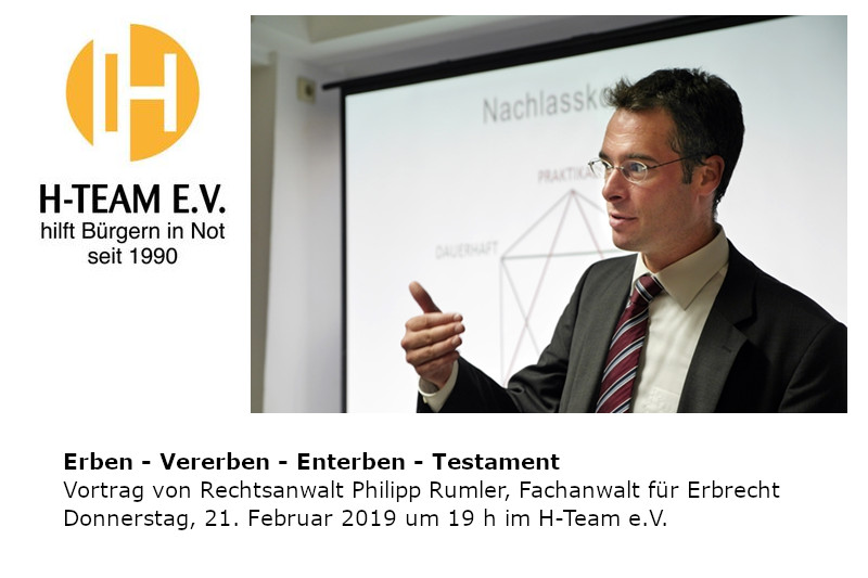 Vortrag zu Erben und Testament beim H-Team am 21.2. um 19 h